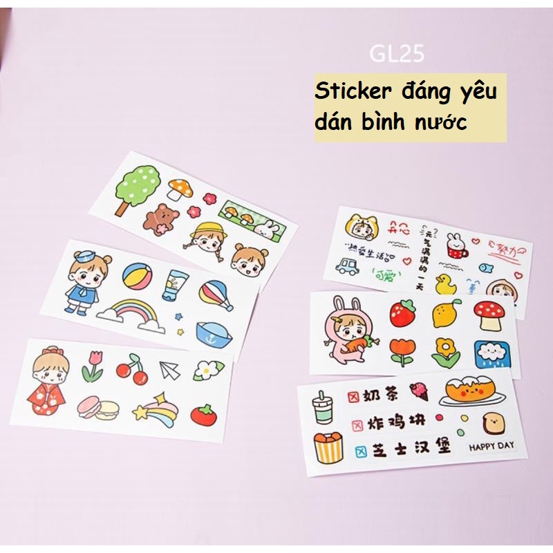 Bình Đựng Nước Cute 2L Có Ống Hút Có Vạch Báo Giờ Uống Nước(Tặng Thêm Sticker đáng yêu). Bình đựng nước văn phòng.