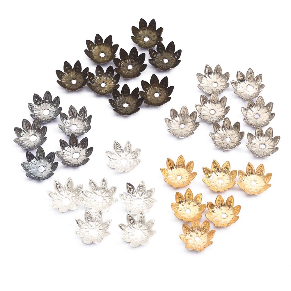 Hạt charm hợp kim hình bông hoa 6mm/ 8mm dùng làm đồ trang sức vòng cổ/ vòng tay