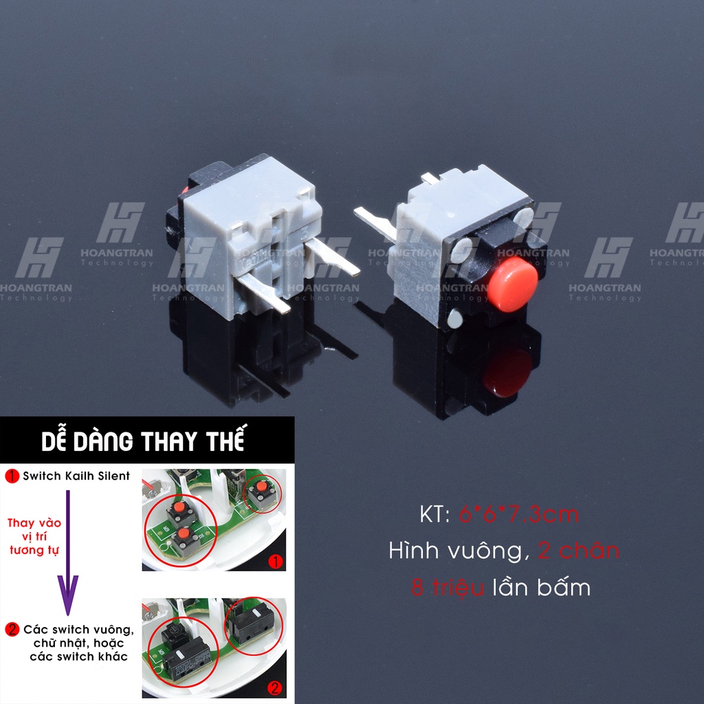 Nút Bấm Kailh Im Lặng - Switch Silent Kailh 8 Triệu Lần Bấm
