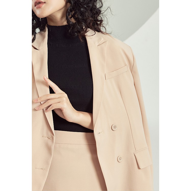 [Mã FASHION10KP giảm 10K đơn 50K] Áo vest nữ blazer công sở dáng dài vạt tròn 4 cúc VDW0411 - 92wear | BigBuy360 - bigbuy360.vn