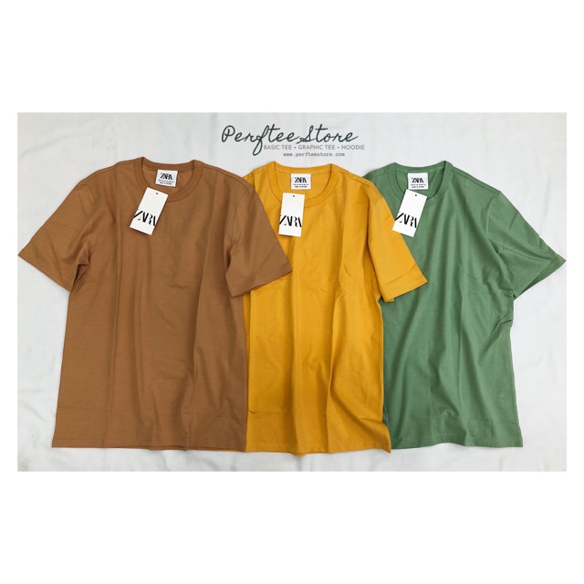 Áo thun trơn Zara Basic Compact form nam nữ cotton 4 chiều co dãn |𝑷𝑬𝑹𝑭𝑻𝑬𝑬|