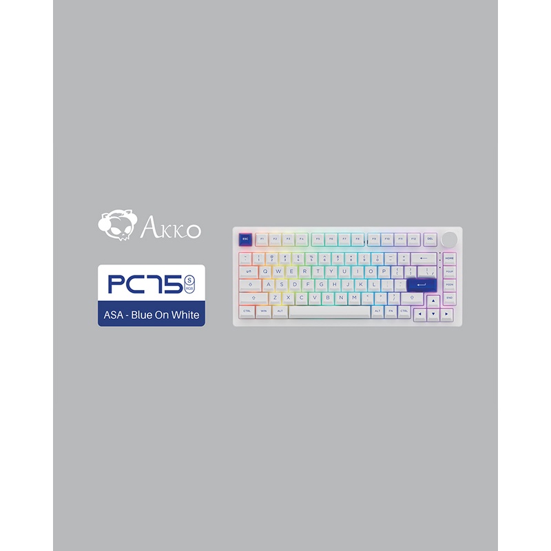 Bàn Phím Cơ AKKO PC75B Plus Blue on White Bluetooth 5.0 - Bảo Hành 12 Tháng