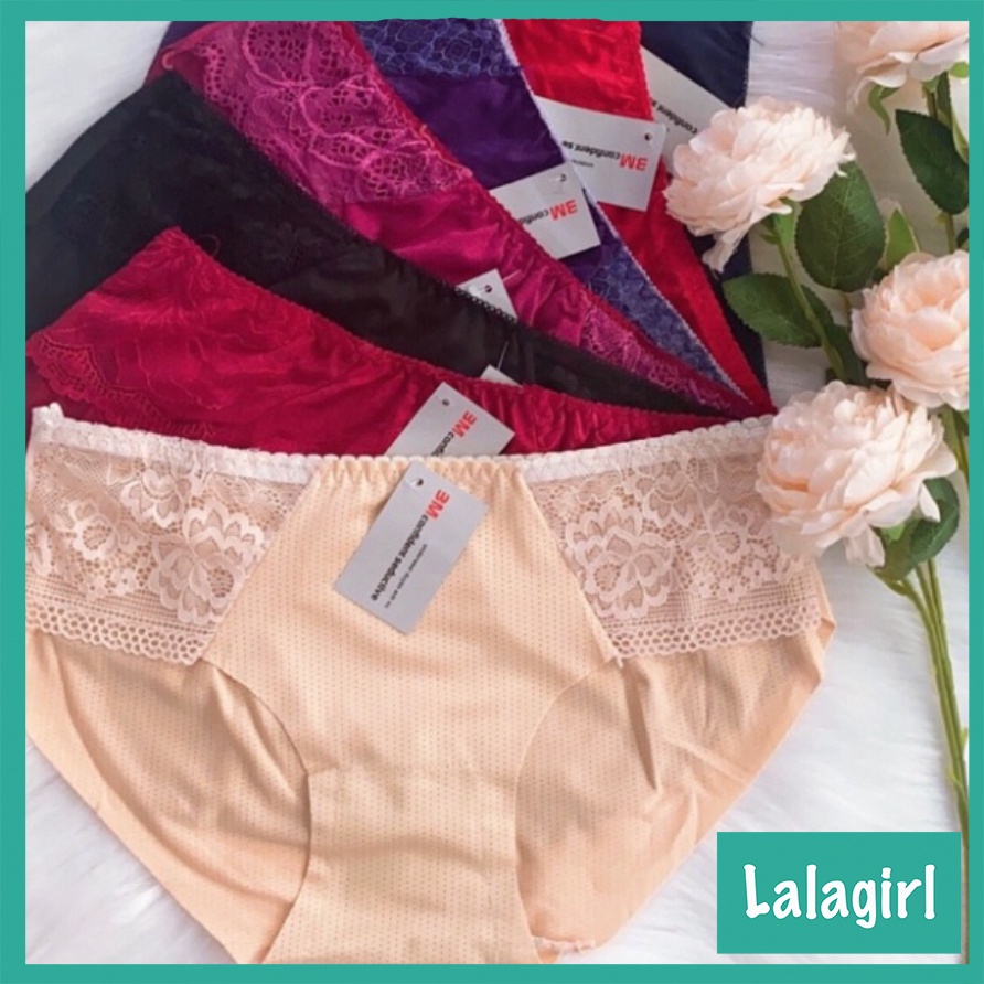 Quần Lót Nữ Su Thông Hơi Phối Ren Sexy Co Dãn 4 Chiều Mềm Mại Thoáng Mát