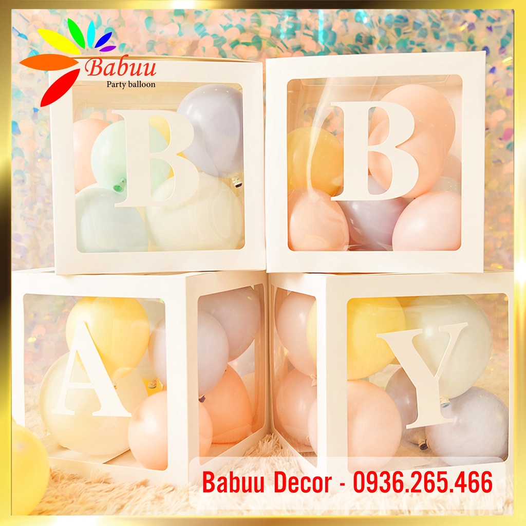 Set 4 hộp BABY trang trí sinh nhật