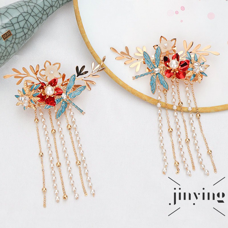 GETNOIVAS Set 1 cặp kẹp tóc hoa chuồn chuồn cho nữ