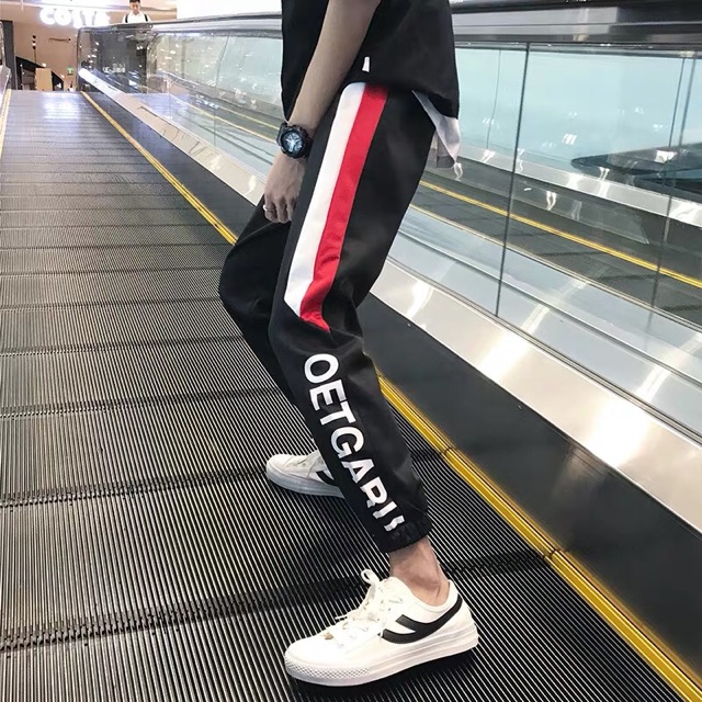 Quần jogger nỉ unisex Đen Chữ Dưới nam nữ phong cách ulzzang Wind | BigBuy360 - bigbuy360.vn
