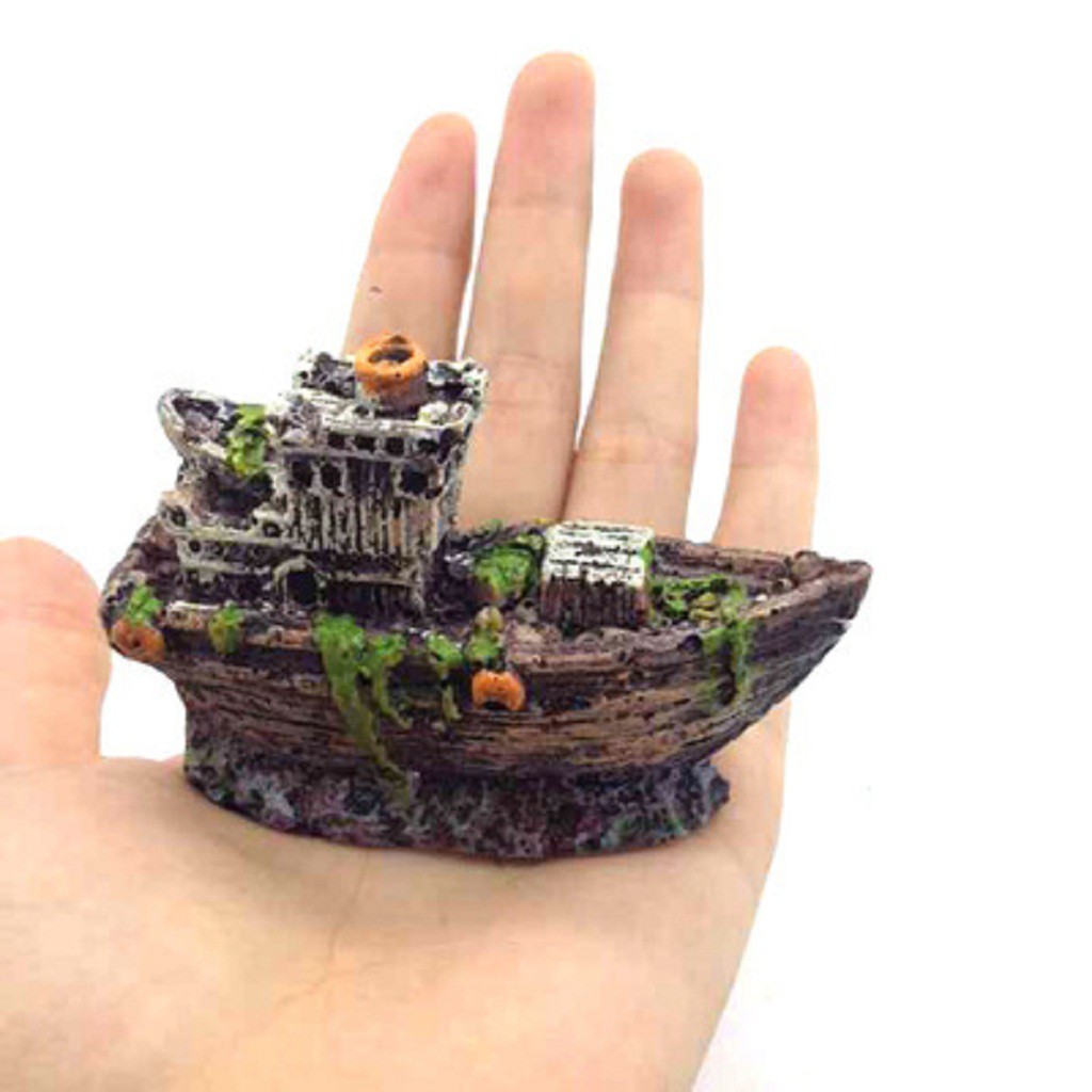 Mô hình tàu đắm - Thuyền đắm - Trang trí bể cá - Trang trí hồ thủy sinh