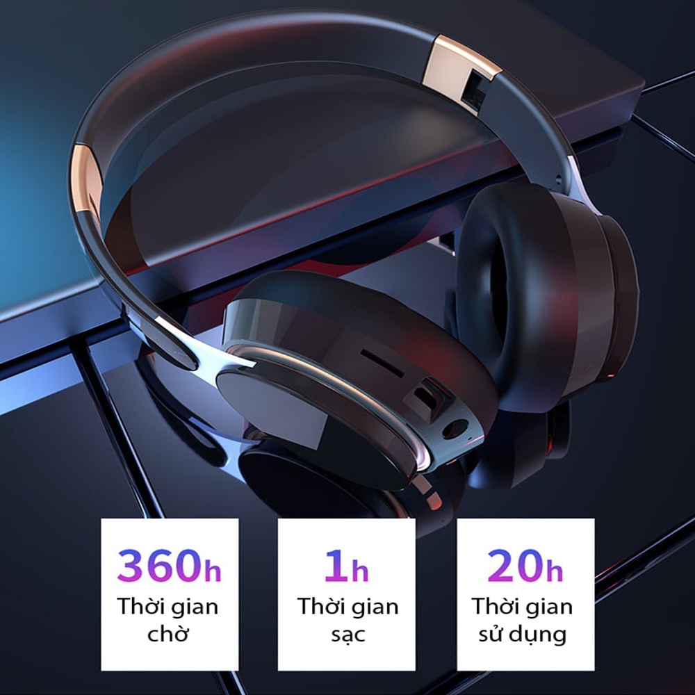 Tai Nghe Chụp Tai Không Dây Smart Headphone T7 Tai Nghe Bluetooth Máy Tính Có Mic Chơi Game Có Thẻ Nhớ Âm Bass Cực Chất