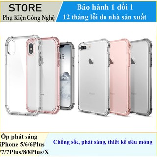 Ốp chống sốc phát sáng cho iphone 5/6/6plus/7/7plus/8/8plus/x