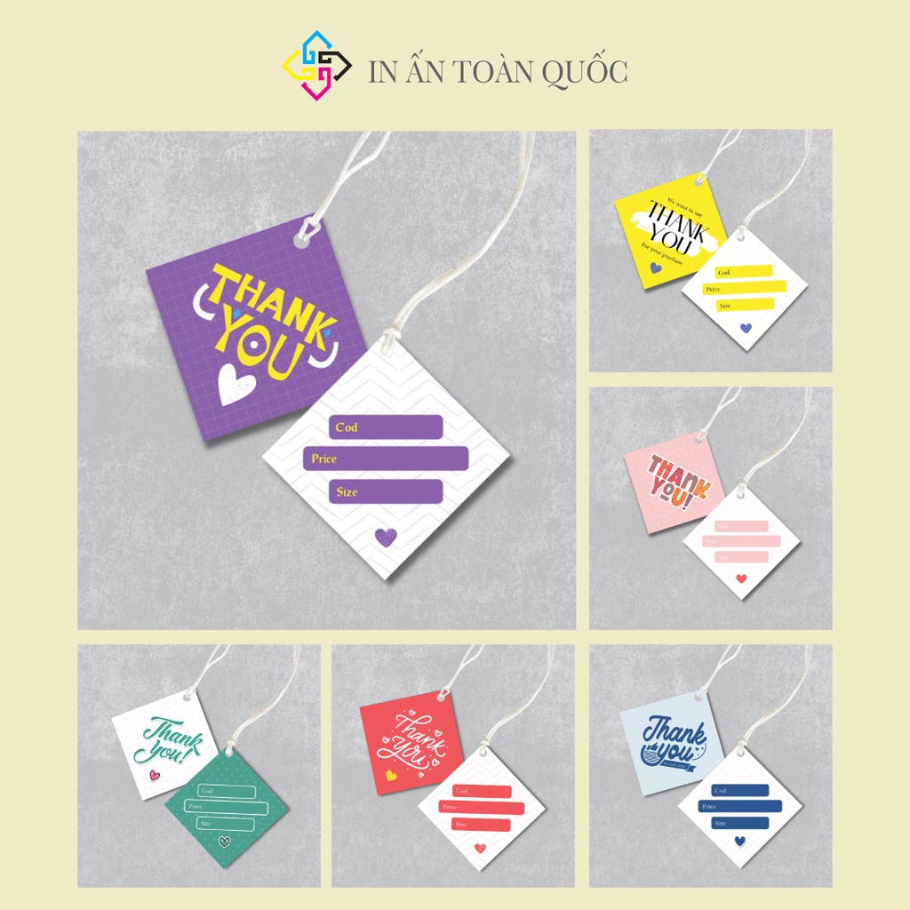 Mác giấy, tag quần áo combo 100 cái size 4.5x4.5cm