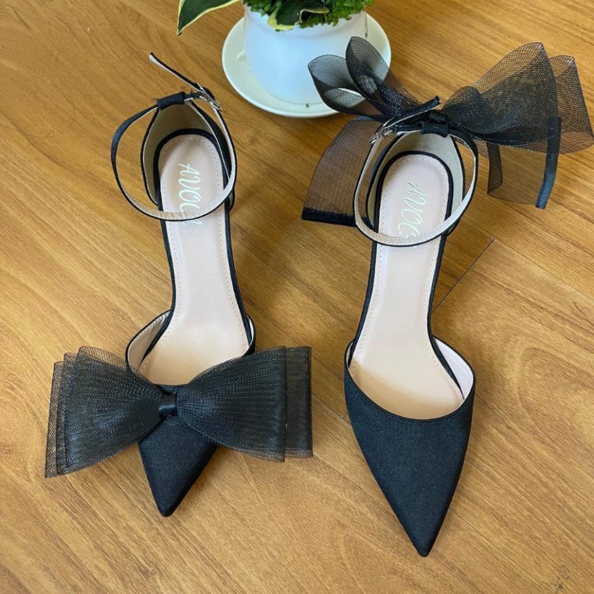 Giày cao gót đính nơ tiêu thư đáng yêu cho các nàng A19