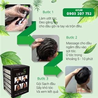 Dầu gội thảo dược nhuộm đen tóc Lich 5