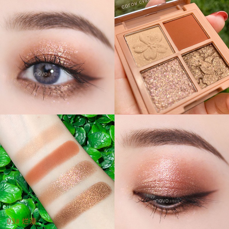 Bảng phấn mắt 4 màu NOVO5330 hoa anh đào Novo The Story of Sakura Eye Shadow siêu đẹp nhỏ gọn tiện dụng | BigBuy360 - bigbuy360.vn