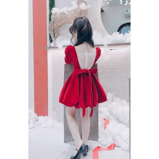 Đầm nhung đỏ