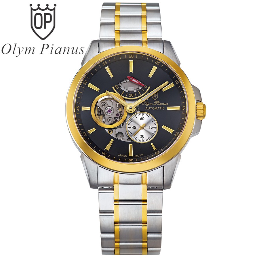 Đồng hồ nam dây kim loại mặt kính sapphire automatic Olym Pianus OP9908-88 OP9908-88