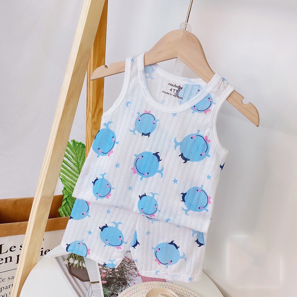 Bộ Ba Lỗ Cotton Giấy Đáng Yêu Cho Bé 4-14kg