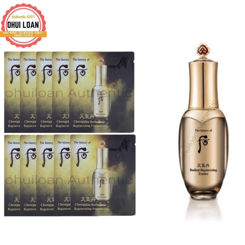 Combo 10 gói Tinh chất Whoo tái sinh da Radiant Regenerating Essence( essence hwa huyn whoo)