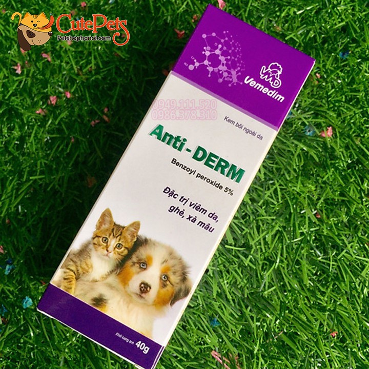 Kem bôi đặc trị viêm da, ghẻ, xà mâu ANTI-DERM 40G - CutePets