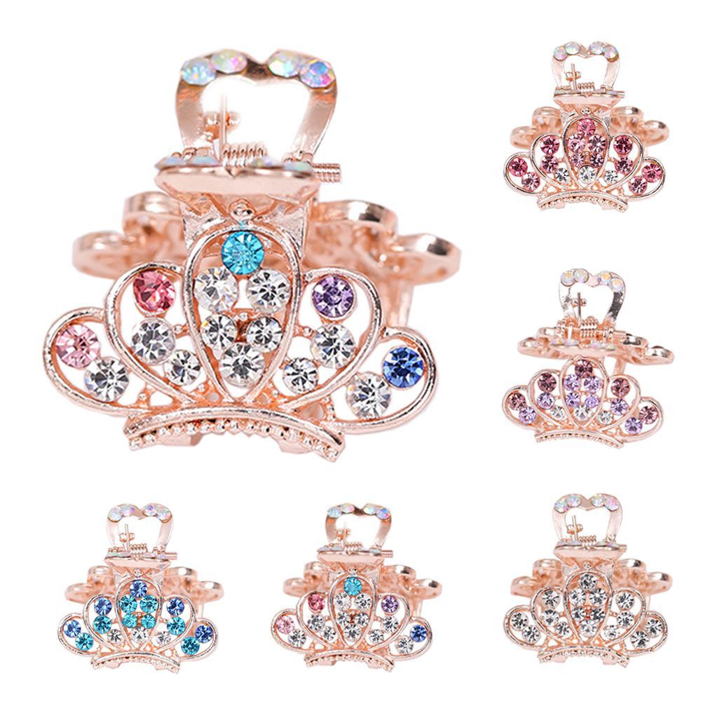 Kẹp tóc đính đá hình vương miện