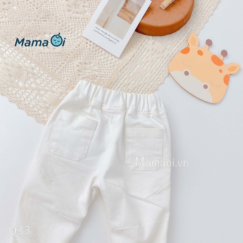 Quần kaki bé trai quần dài cho bé hai màu trắng đen vải mềm lưng thun bé từ  0-3 tuổi của Mama Ơi - Thời trang cho bé