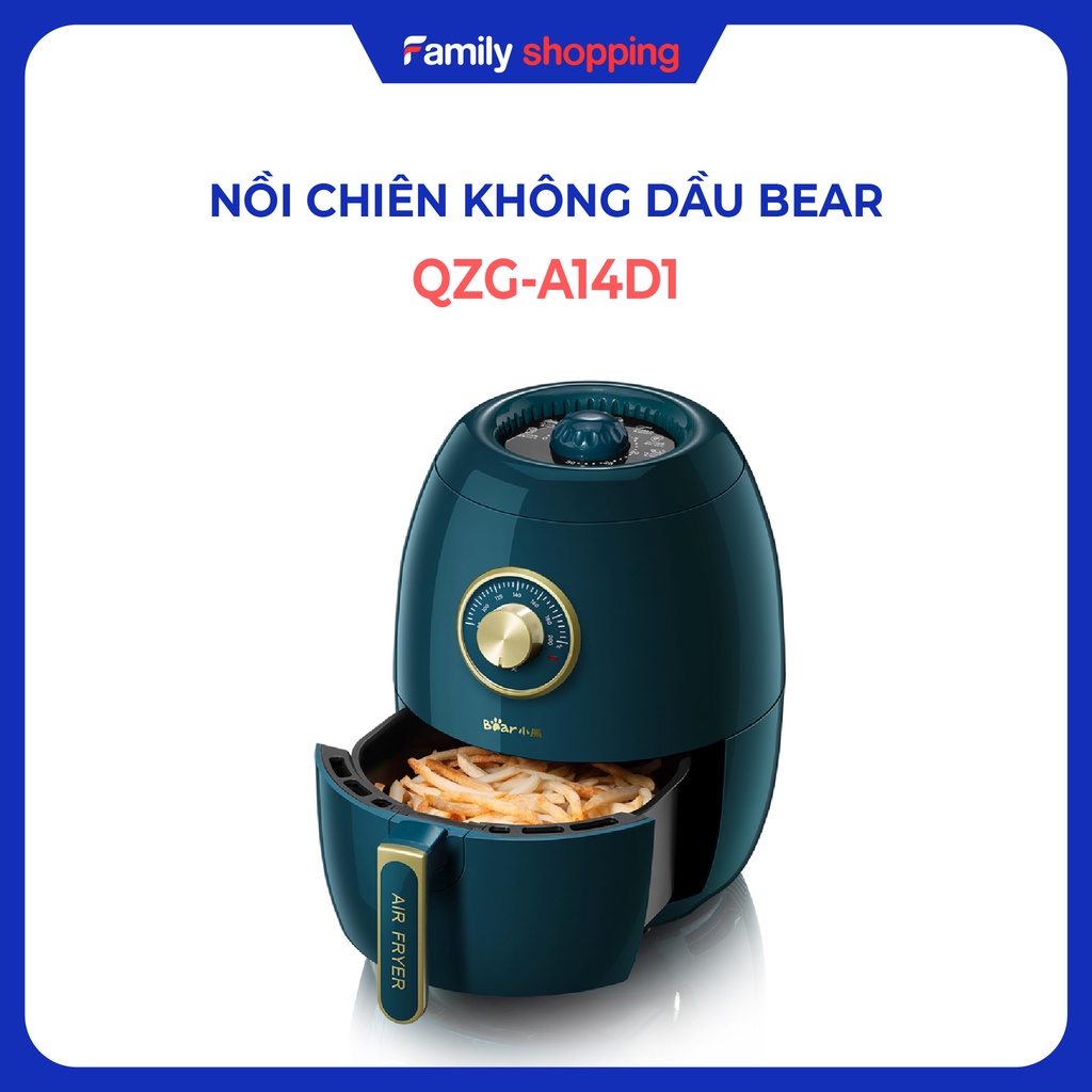 Nồi chiên không dầu Bear QZG-A14D1 - Hàng Chính Hãng Bảo hành 18 tháng