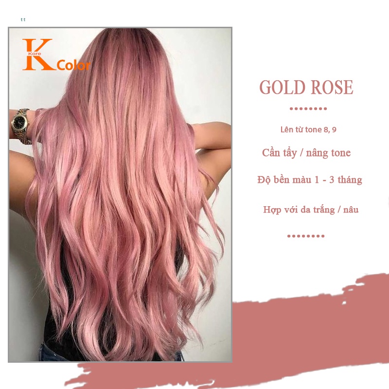 Thuốc Nhuộm Tóc Màu ROSE GOLD Kèm Tẩy