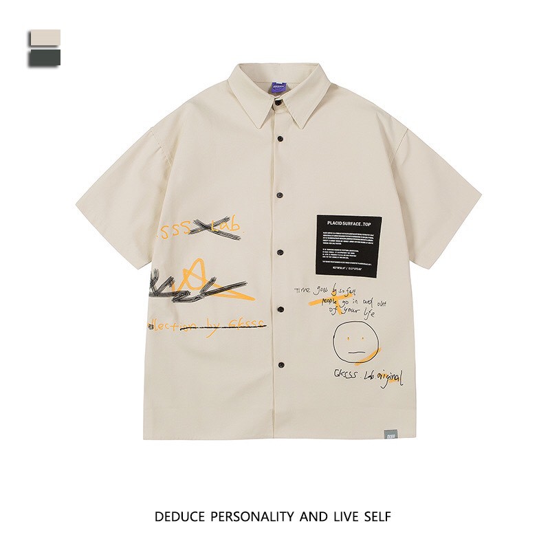 Áo khoác sơ mi ngắn tay vãi nỉ kaki - AT0073 | BigBuy360 - bigbuy360.vn