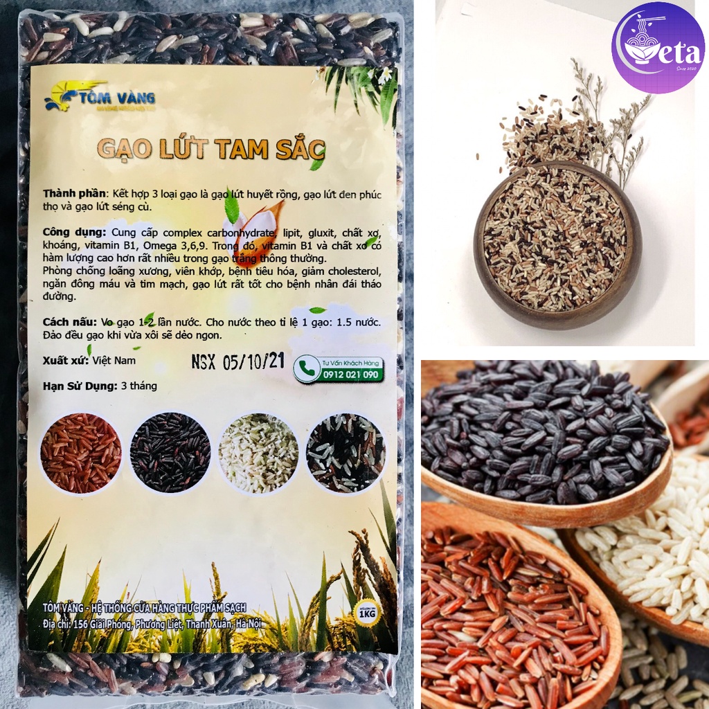2kg gạo lứt Tôm Vàng (gạo lứt đỏ/ Séng Cù Điện Biên/ tím than, đen/ huyết rồng/ tam sắc / nâu)giảm cân