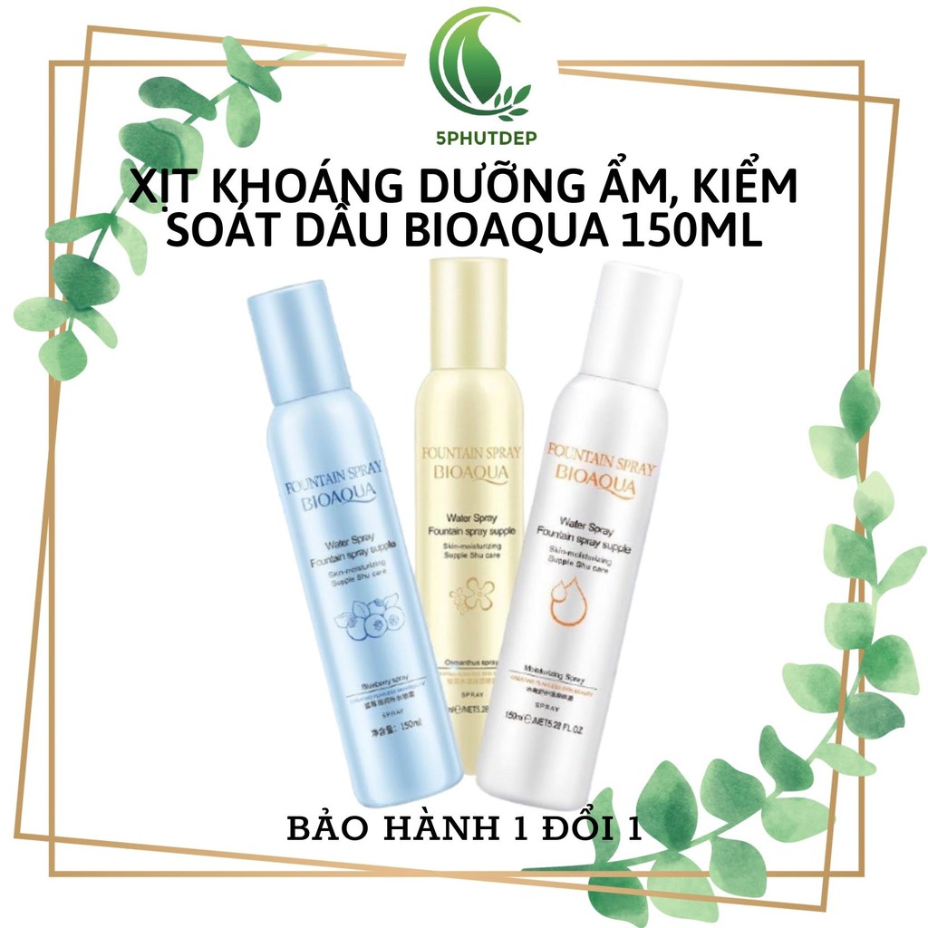 Xịt khoáng dưỡng ẩm kiểm soát dầu Bioqua 150ml