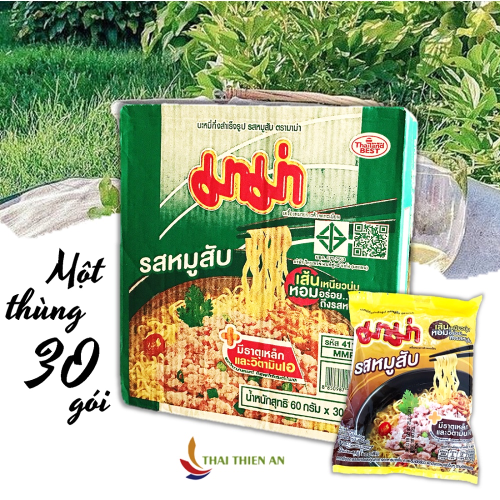 Thùng mì gói MAMA thịt bằm Thái Lan 30 gói