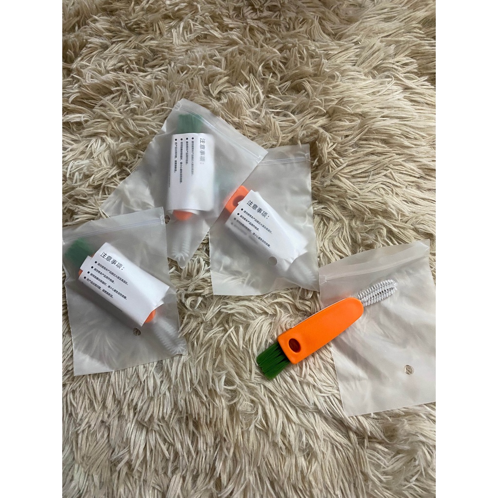 Cọ chà rửa cốc giữ nhiệt ba trong một có nắp đậy đa năng có thể gập lại - Bàn nắp chai cốc có rãnh đa chức năng cà rốt
