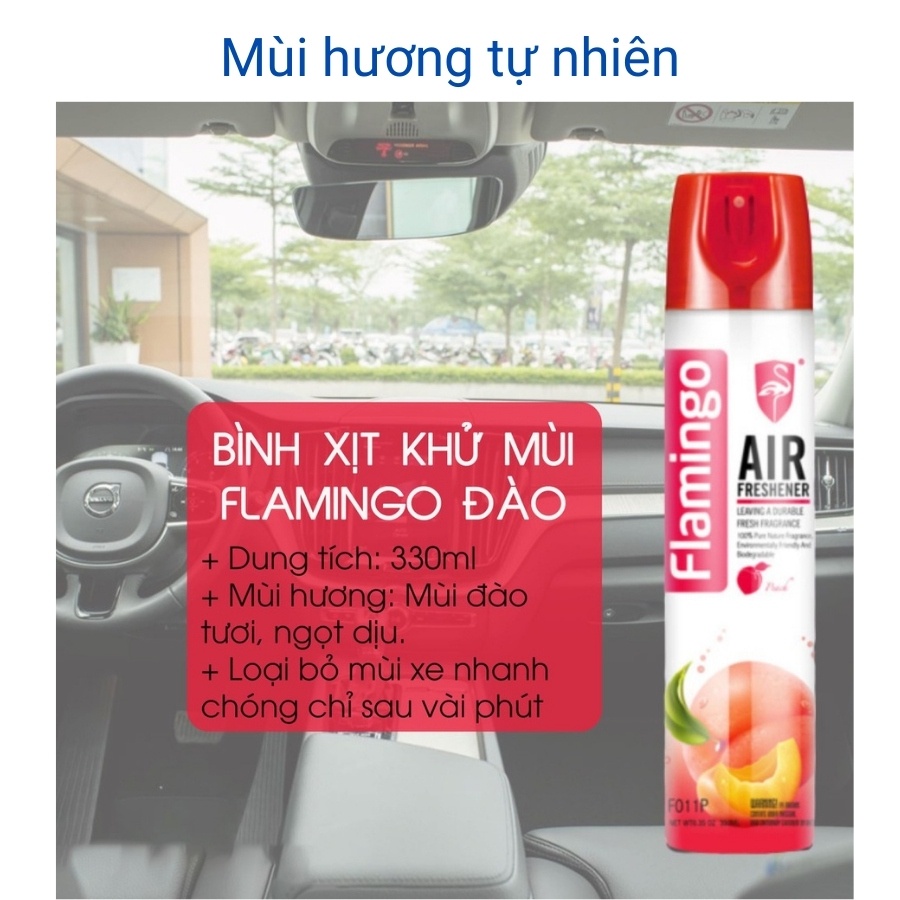 Xịt thơm xe ô tô khử mùi ô tô chống say xe an toàn vệ sinh nội thất ô tô Flamingo cao cấp Mitauto