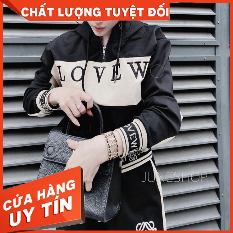 Bán sỉ BỘ NỈ ĐEN PHỐI BE CHỮ LOVEW
