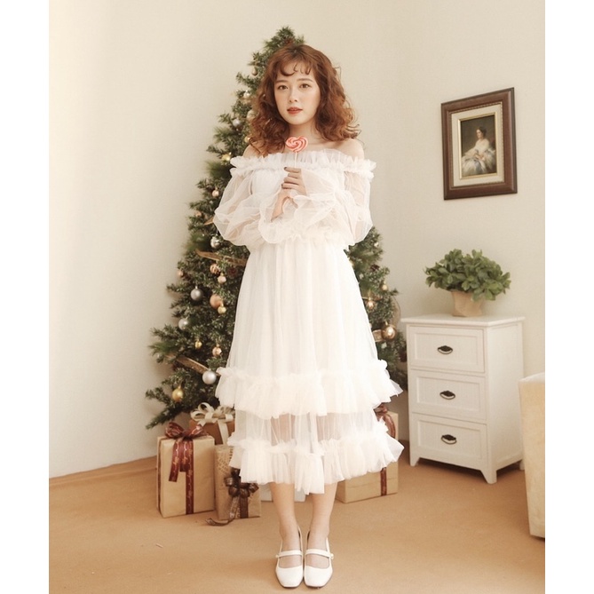 Đầm Dự Tiệc Dạ Hội Fiona Dress  Thiết Kế Chân Bồng CaoCaobycaochen 2 Màu Đen Trắng Có Big Size