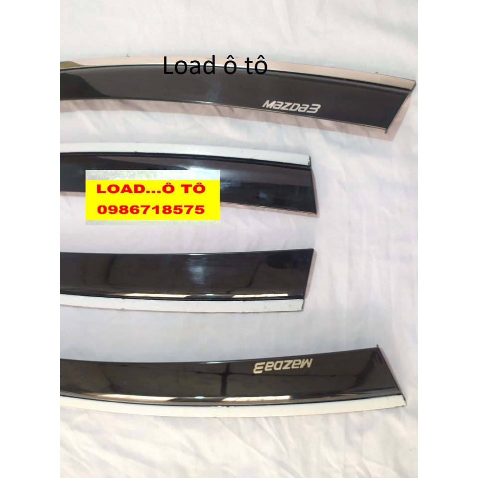 Vè Che Mưa Xe Mazda 3 2022-2018 Chỉ Inox, Mạ Crom Sáng Bóng, Có Sẵn Keo Dán 3M