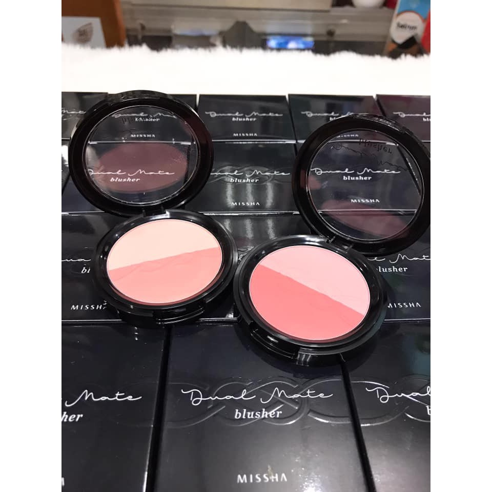 Phấn má hồng hai màu Missha Dual Mate Blusher