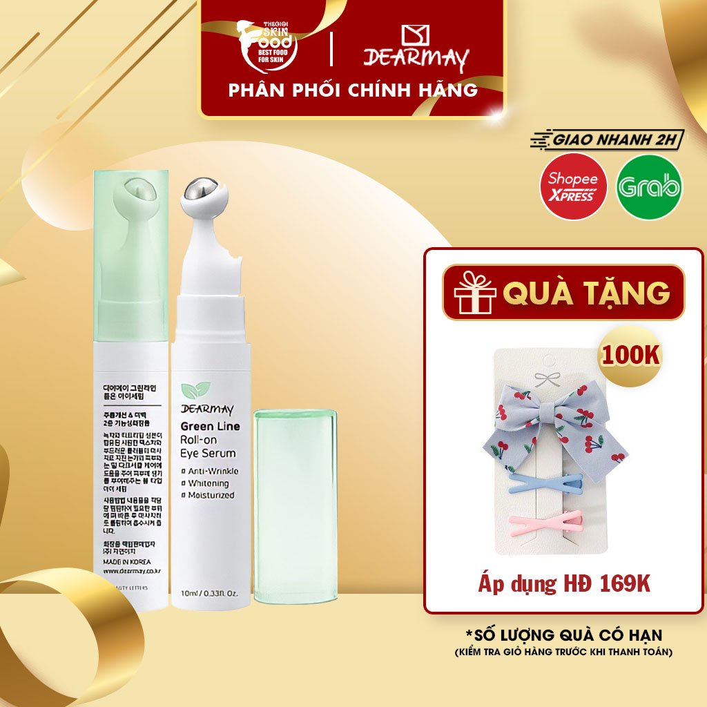 Thanh Lăn Mắt Cải Thiện Nếp Nhăn, Dưỡng Sáng Vùng Da Mắt Dearmay Green Line Roll-on Eye Serum 10ml