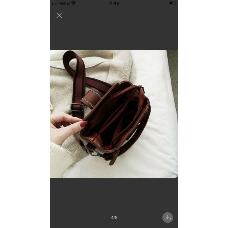 Túi đeo cheo 2 dải da bò | BigBuy360 - bigbuy360.vn