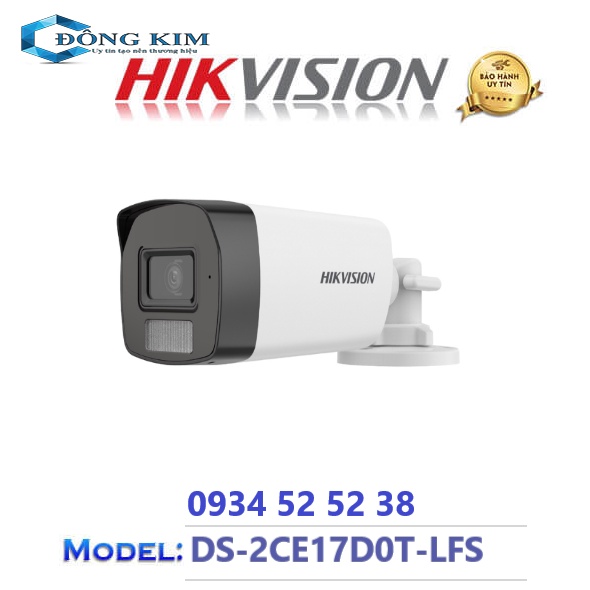 Camera quan sát HIKVISION DS-2CE17D0T-LFS 2MP FULL HD, IR 40m, đèn ánh sáng trắng 40m, tích hợp micro