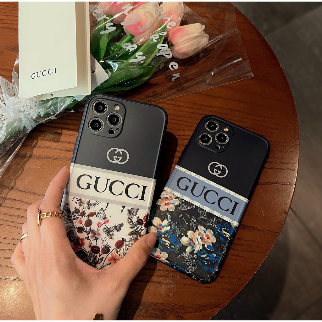 Ốp điện thoại IMD mềm hình hoa Gucci cao cấp cho Iphone 12 7 8 Se2 7plus 8plus X Xs Xsmax 11 11pro 11promax
