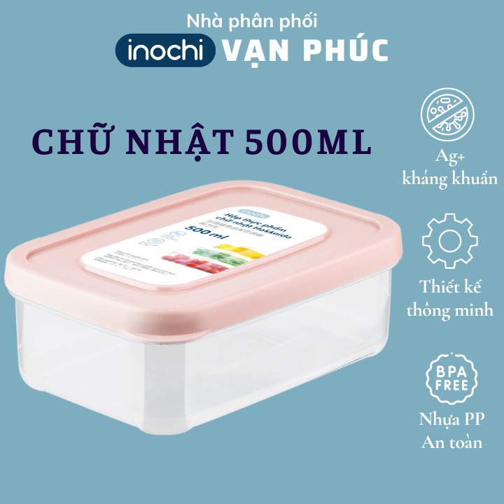Hộp thực phẩm chữ nhật Inochi Hokkaido 500ml
