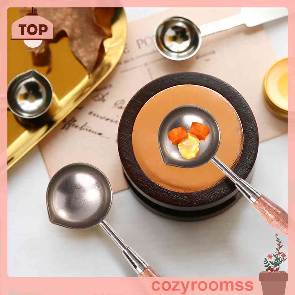 Muỗng Nấu Chảy Sáp Bằng Gỗ Phong Cách Retro Cho Sổ Tay