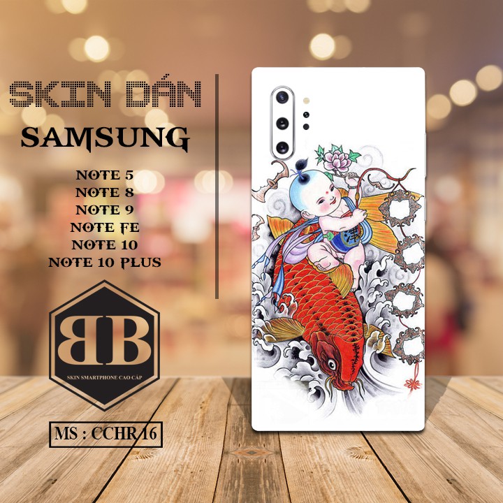 Bộ Dán skin Samsung Note 5 Note FE Note 8 9 10 Note 10 Plus chất lượng cao