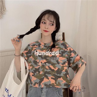 Áo croptop tay lỡ camo - CA04