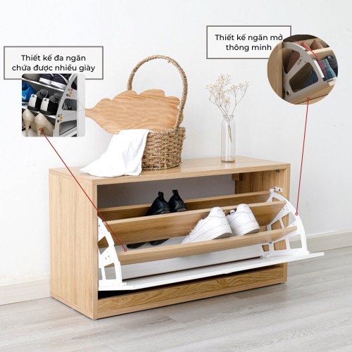 Tủ Giày Thông Minh Khoa Phát, Kệ Giày Dép Kết Hợp Làm Ghế Ngồi Tiện Lợi NX