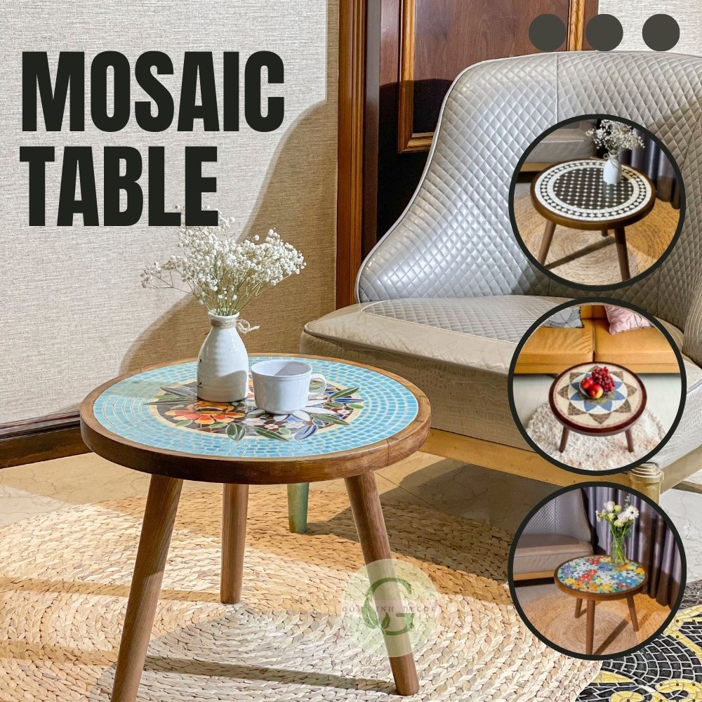Bàn Trà MOSAIC Bàn Cafe Tròn Gốm Sứ Cao Cấp Mẫu Mã Đa Dạng