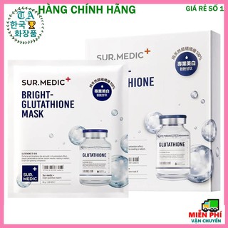 Mặt nạ dưỡng căng bóng Hộp 10 miếng mặt nạ dưỡng trắng Sur Medic Bright Glutathione Mask