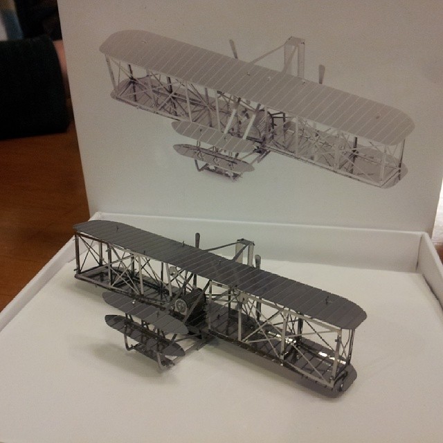 Mô hình 3D kim loại lắp ráp Máy bay Wright Flyer 1903 [Chưa lắp]