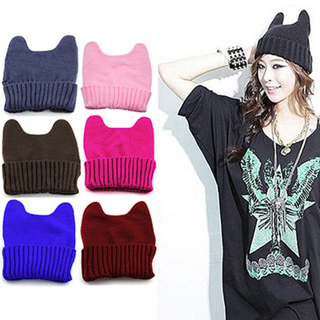 Mũ beanie Tai Mèo Đáng Yêu Cho Nữ