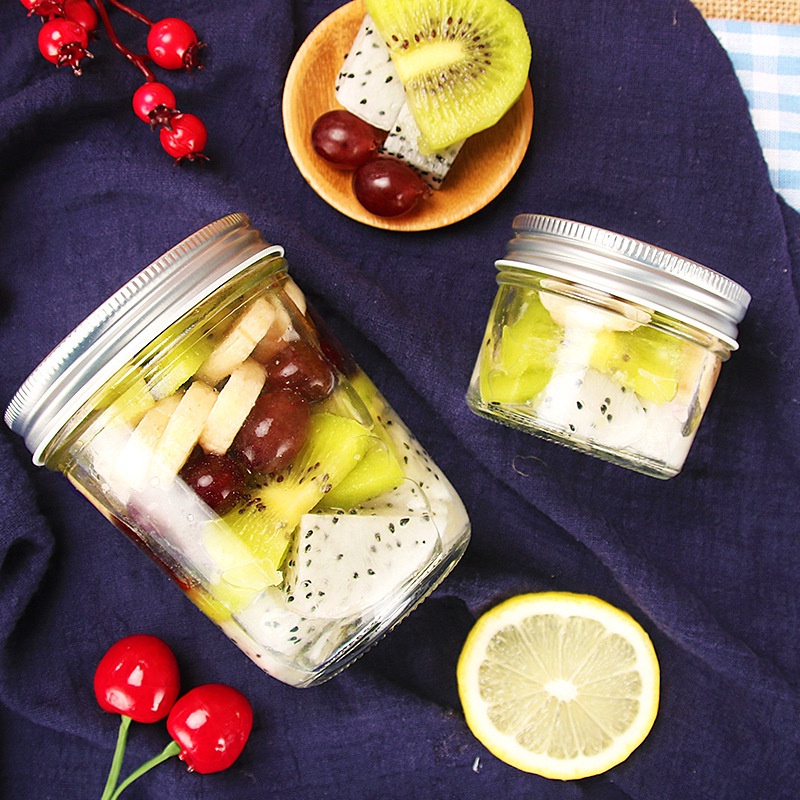 Hũ thủy tinh trơn nắp nhôm bạc JD